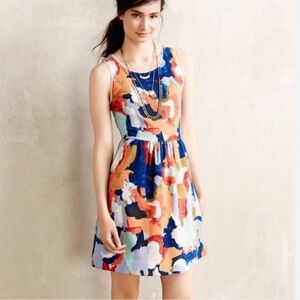 9H15 STCL (Anthropologie) Lantana Watercolor Dress US Size 0